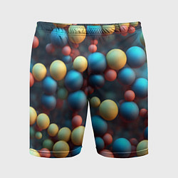 Мужские спортивные шорты Разноцветные шарики молекул