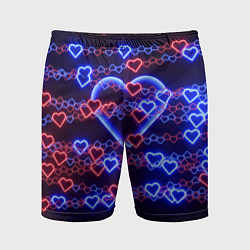 Шорты спортивные мужские Оковы-сердца, синяя половинка, цвет: 3D-принт
