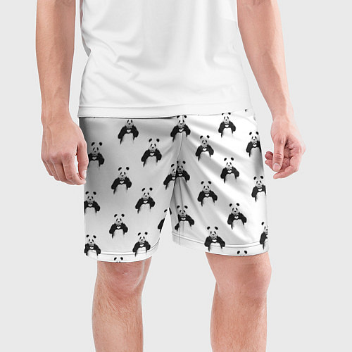 Мужские спортивные шорты Panda love - pattern / 3D-принт – фото 3