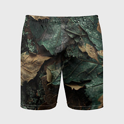 Мужские спортивные шорты Реалистичный камуфляж из листьев