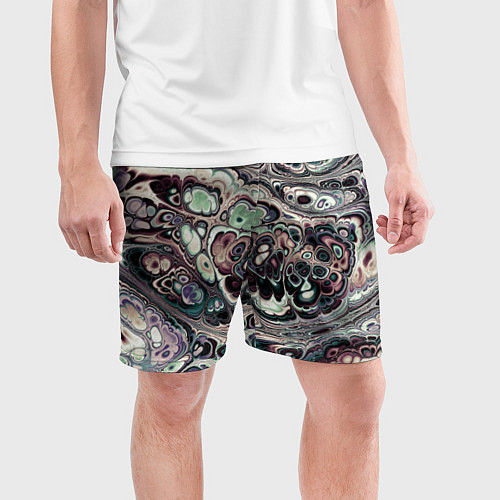 Мужские спортивные шорты Абстрактный разноцветный узор / 3D-принт – фото 3