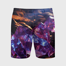 Мужские спортивные шорты Фиолетовые комические камни
