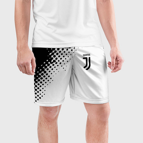 Мужские спортивные шорты Juventus sport black geometry / 3D-принт – фото 3