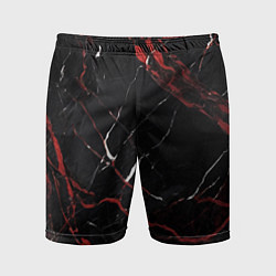 Мужские спортивные шорты Черно-красный мрамор