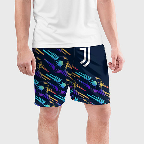 Мужские спортивные шорты Juventus градиентные мячи / 3D-принт – фото 3