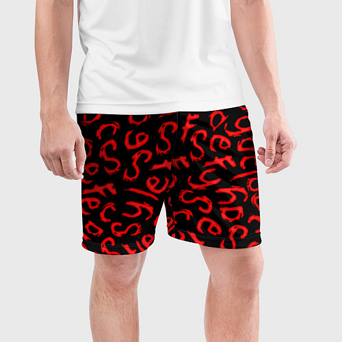 Мужские спортивные шорты Sally face pattern game / 3D-принт – фото 3