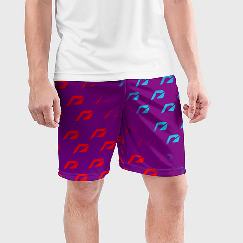 Мужские спортивные шорты НФС лого градиент текстура / 3D-принт – фото 3