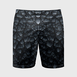 Мужские спортивные шорты Чёрная текстура трещины