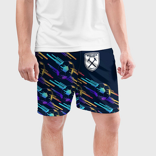 Мужские спортивные шорты West Ham градиентные мячи / 3D-принт – фото 3