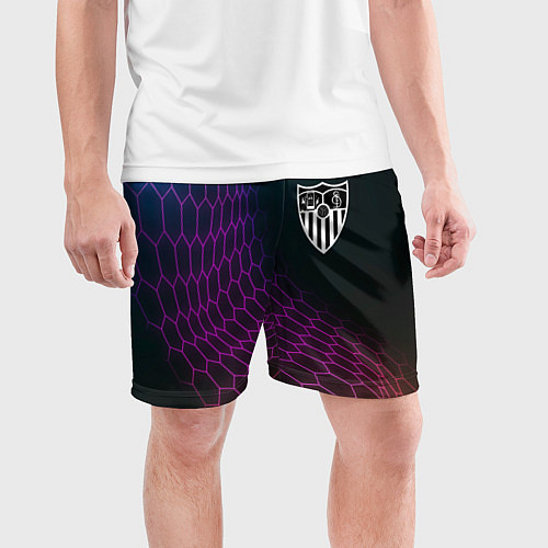 Мужские спортивные шорты Sevilla футбольная сетка / 3D-принт – фото 3