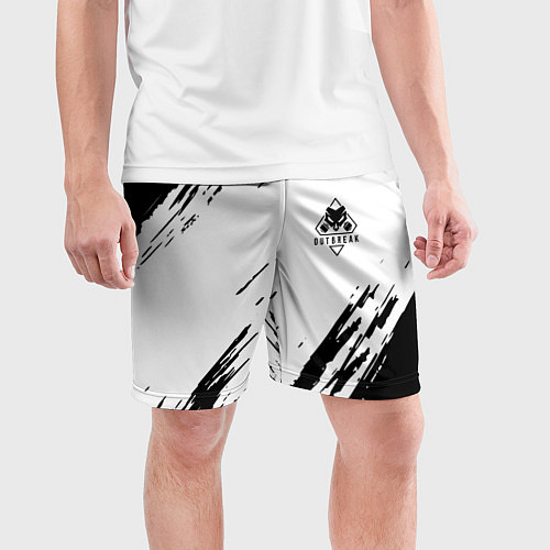 Мужские спортивные шорты Rainbow six текстура краски штрихи / 3D-принт – фото 3