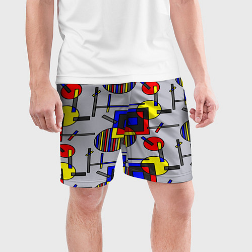 Мужские спортивные шорты Rectangular abstraction / 3D-принт – фото 3