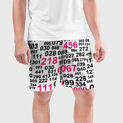 Шорты спортивные мужские Игра в кальмара паттерн чисел, цвет: 3D-принт — фото 2