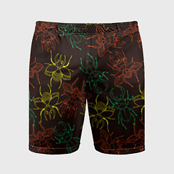 Мужские спортивные шорты Разноцветные жуки носороги