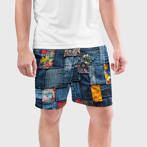 Мужские спортивные шорты Значок адвоката на джинсах / 3D-принт – фото 3