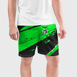 Шорты спортивные мужские Benfica sport green, цвет: 3D-принт — фото 2