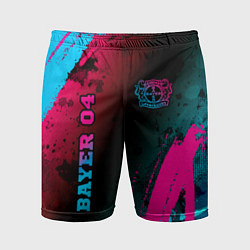 Мужские спортивные шорты Bayer 04 - neon gradient вертикально