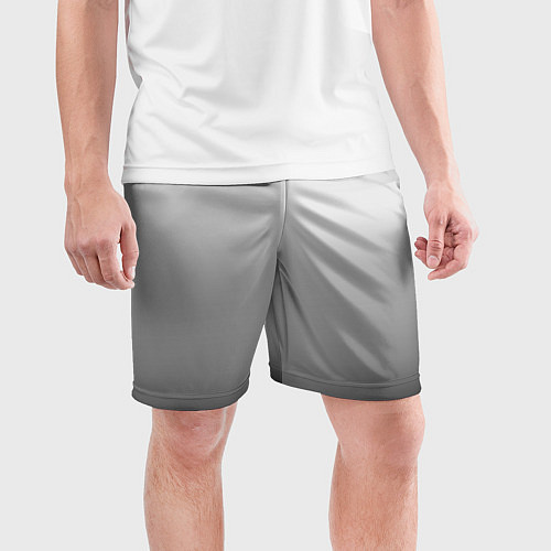 Мужские спортивные шорты Градиент чёрно-серый / 3D-принт – фото 3