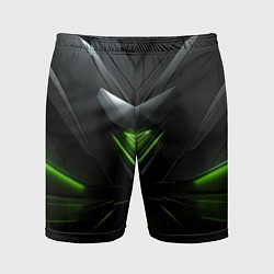 Мужские спортивные шорты Яркая зеленая абстрактная конструкция в стиле nvid