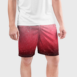 Шорты спортивные мужские Градиент розово-чёрный брызги, цвет: 3D-принт — фото 2