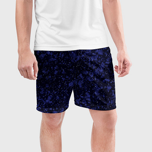 Мужские спортивные шорты Тёмно-синий космический абстракция / 3D-принт – фото 3