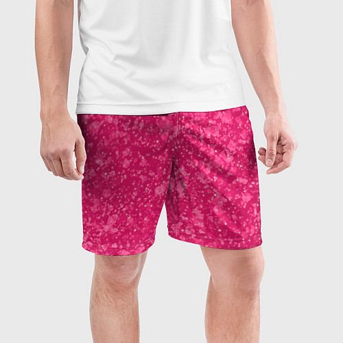 Мужские спортивные шорты Яркий розовый абстракция / 3D-принт – фото 3