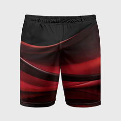 Шорты спортивные мужские Темная красная абстракция на черном фоне, цвет: 3D-принт