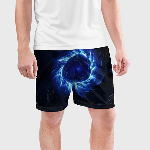 Мужские спортивные шорты Синяя магическая абстракция / 3D-принт – фото 3