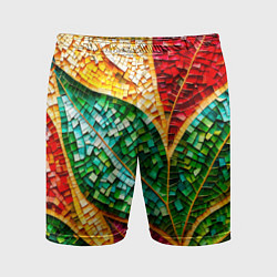 Шорты спортивные мужские Яркая мозаика с разноцветным абстрактным узором и, цвет: 3D-принт