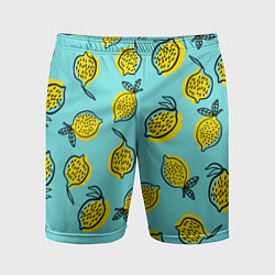 Мужские спортивные шорты Летние лимоны - паттерн