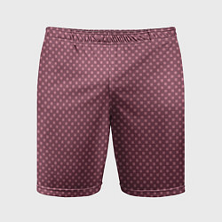 Мужские спортивные шорты Приглушённый тёмно-розовый паттерн квадратики