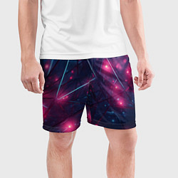 Шорты спортивные мужские Конструкция с ярким свечением, цвет: 3D-принт — фото 2