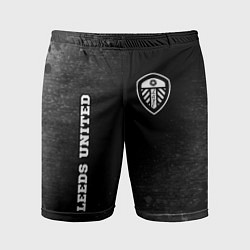 Шорты спортивные мужские Leeds United sport на темном фоне вертикально, цвет: 3D-принт