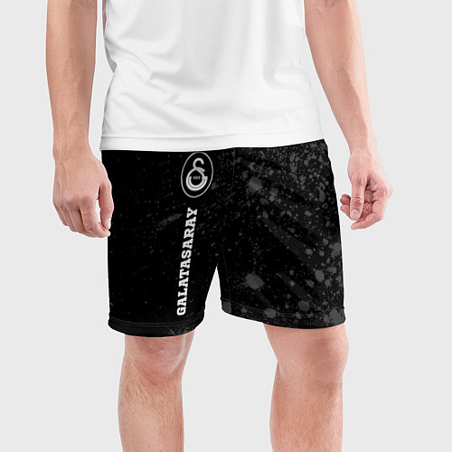 Мужские спортивные шорты Galatasaray sport на темном фоне по-вертикали / 3D-принт – фото 3
