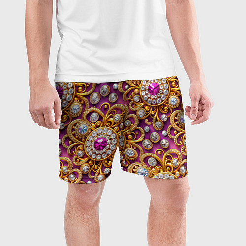Мужские спортивные шорты Ювелирный паттерн / 3D-принт – фото 3