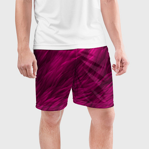 Мужские спортивные шорты Мех в цвете маджента / 3D-принт – фото 3