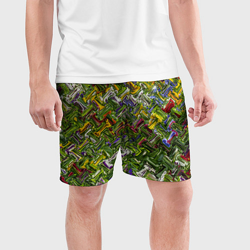 Мужские спортивные шорты Разноцветная абстракция / 3D-принт – фото 3