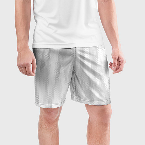 Мужские спортивные шорты Светлый серый абстрактные полосы / 3D-принт – фото 3