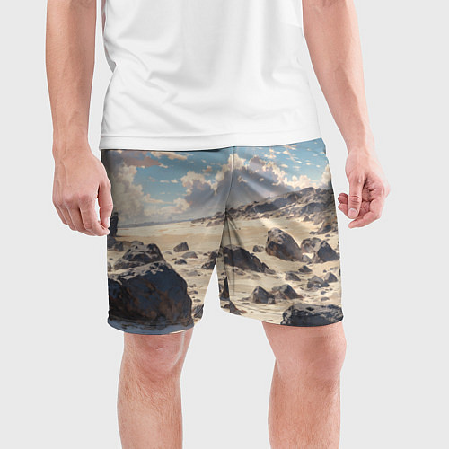 Мужские спортивные шорты Аниме пляж / 3D-принт – фото 3