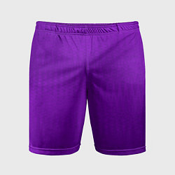 Шорты спортивные мужские Фиолетовый текстурированный, цвет: 3D-принт