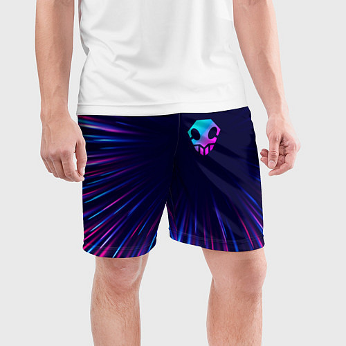 Мужские спортивные шорты Bleach neon blast lines / 3D-принт – фото 3