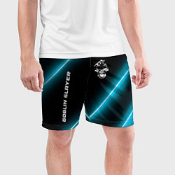 Шорты спортивные мужские Goblin Slayer неоновые лампы, цвет: 3D-принт — фото 2