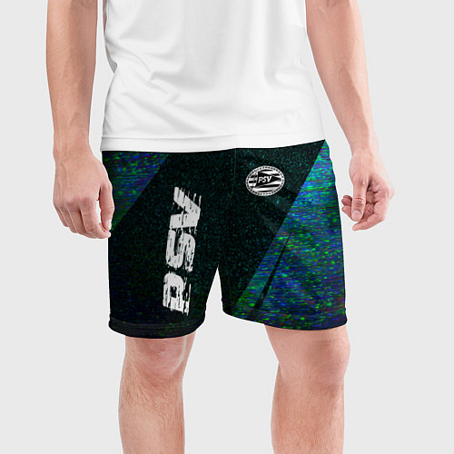 Мужские спортивные шорты PSV glitch blue / 3D-принт – фото 3