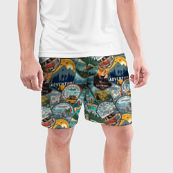 Шорты спортивные мужские Adventure stickers, цвет: 3D-принт — фото 2