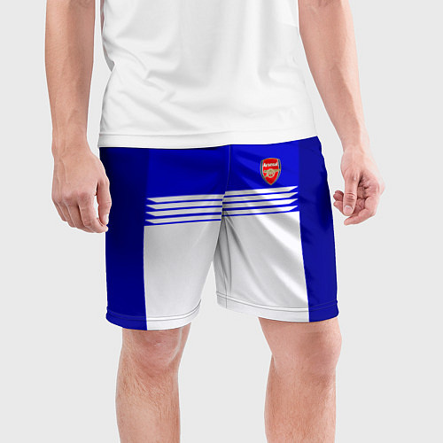 Мужские спортивные шорты Arsenal fc sport geometry / 3D-принт – фото 3