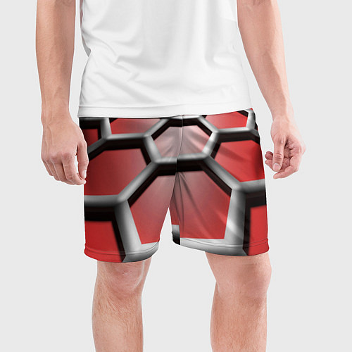 Мужские спортивные шорты Броня робота / 3D-принт – фото 3