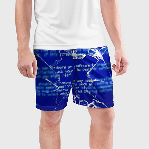 Мужские спортивные шорты Синий экран смерти виндовс / 3D-принт – фото 3