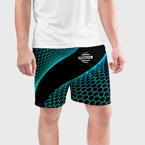 Мужские спортивные шорты Haval electro hexagon / 3D-принт – фото 3