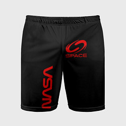 Шорты спортивные мужские Nasa space red logo, цвет: 3D-принт