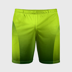 Шорты спортивные мужские Яркий зеленый градиентный комбинированный узор, цвет: 3D-принт